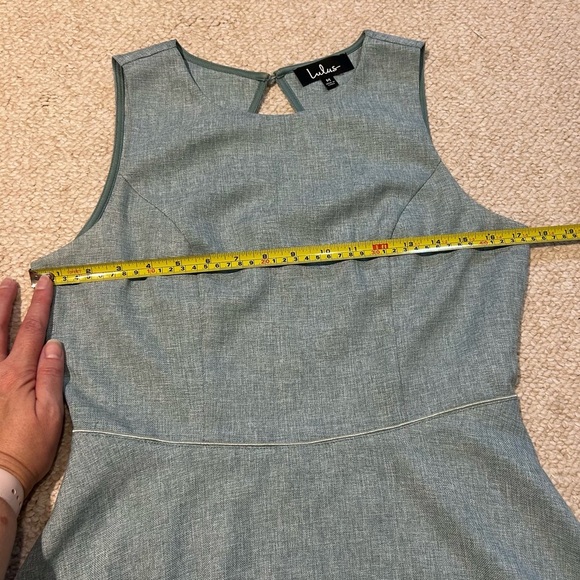 Lulu's Winsome Backless Skater Mini Dress Mint Blue Pockets Fit & Flare Medium - Picture 13 of 15